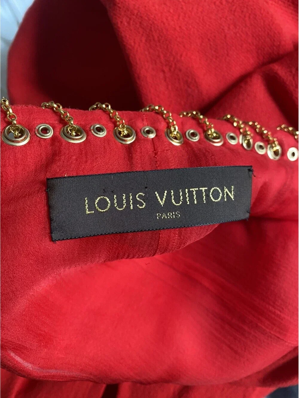 Vintage Louis Vuitton FR-36/38 Red Wool Chains Mini Dress by Marc Jacobs 2006